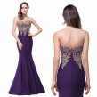 Light Purple Embroidered Fish Tail Gown (FREE Stick On Bra)